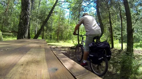 Mountain Biker In The Forest Stock Footage 40613203