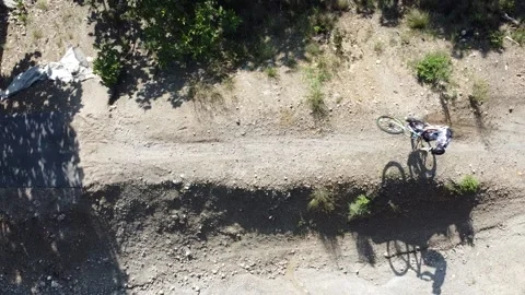 Mountain Biker Hitting jump Stock Footage 224416605