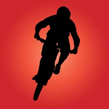 Mountain biker Stock Illustration