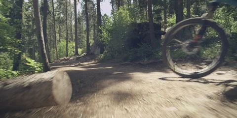 Mountain Biker On Mountain Trail 스톡 동영상 105888109