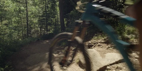 Mountain Biker On Mountain Trail 스톡 동영상 105888510