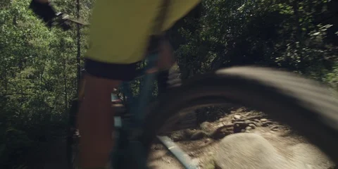 Mountain Biker On Mountain Trail 스톡 동영상 105888730
