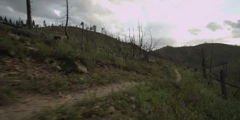 Mountain Biker On Mountain Trail 스톡 동영상 105888735