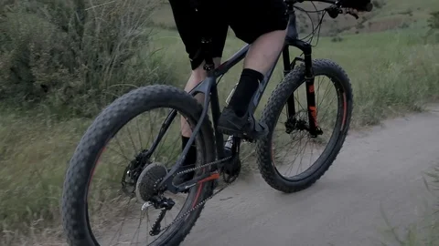 Mountain Biker on Trail Stock Footage 101028504