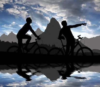 Mountain bikers Stock Photos