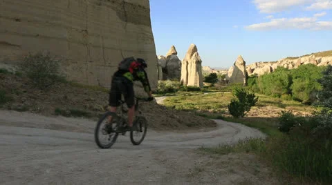 Mountain bikers riding Stock Footage 23292623