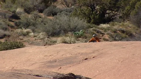 Mountain Bikers in Utah Stock Footage 93365584