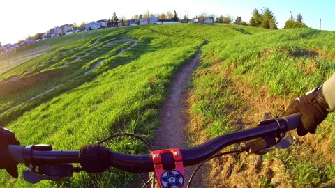 Mountain biking action scenes Stock Footage 114880573