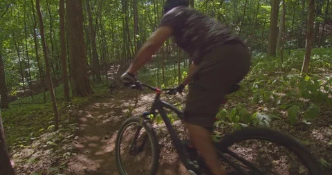Mountain biking action scenes Stock Footage 114940079