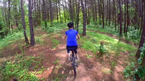Mountain biking in the back wood trails of Copperhill, Tennessee USA Stock-Footage 45209533