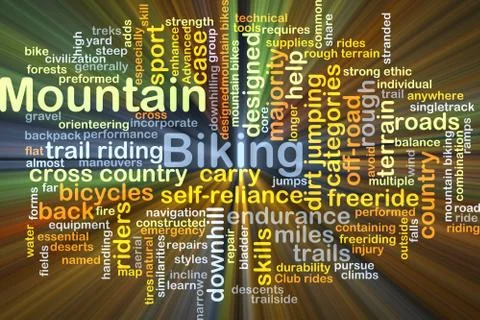Mountain biking background concept glowing Stock Illustration