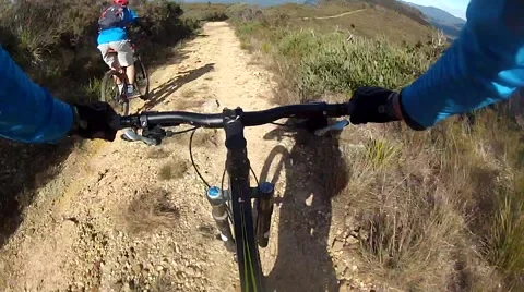 Mountain Biking in Beautiful mountains Stockbeeldmateriaal 46828284