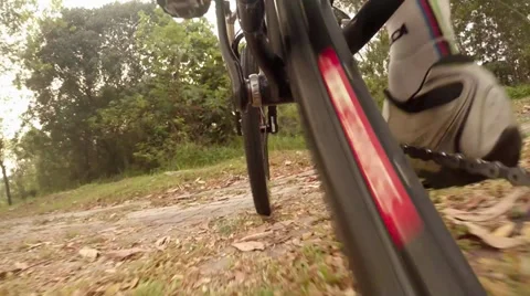 Mountain biking camera view low angle Stock Footage 39830304