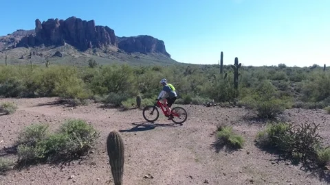 Mountain Biking in the Dessert Stock Footage 272175669