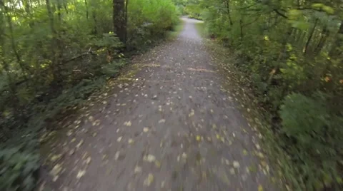 Mountain biking downhill POV Stock Footage 40861970