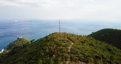 Mountain biking in the Finale Ligure. Stock Footage 99863918