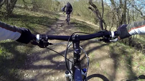 Mountain biking forest trail 1 Stock Footage 49322371