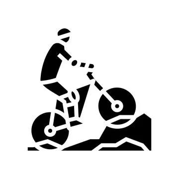 Mountain biking glyph icon vector illustration Stock Illustration