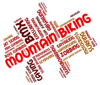 Mountain Biking Indicates Text Riding And Landscape 스톡 일러스트