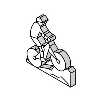 Mountain biking isometric icon vector illustration Stock Illustration