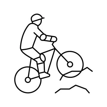 Mountain biking line icon vector illustration Stock Illustration