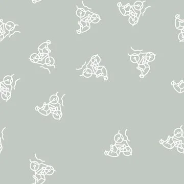 Mountain biking line seamless pattern Stock Illustration