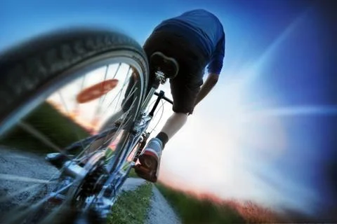 Mountain biking Stock Photos