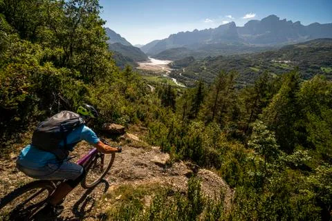 Mountain Biking in the Pyrenees Stock Photos