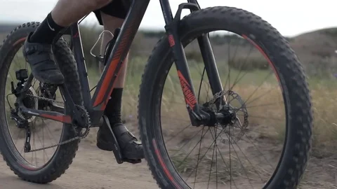 Mountain Biking Slow Motion Peddling Uphill Stock Footage 101028589