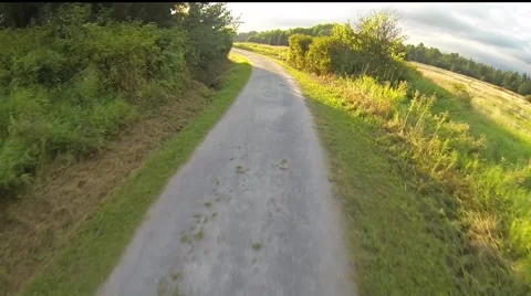 Mountain biking at sunset Stock Footage 40863281