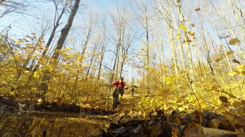 Mountain Biking through puddle Vídeo Stock 55374028