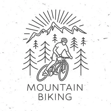 Mountain biking. Vector illustration. Concept for shirt or logo, print, stamp or Illustrazione stock