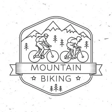 Mountain biking. Vector illustration. Concept for shirt or logo, print, stamp or Stock Illustration
