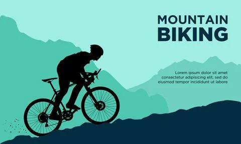 Mountain biking vector illustration Stock Illustration