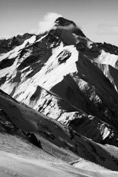 Mountain in black adn white Stock Photos
