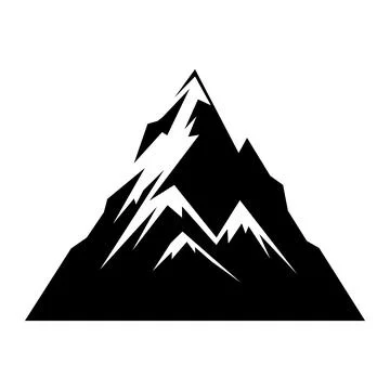 Mountain black vector icon on white background Stock Illustration