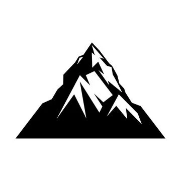 Mountain black vector icon on white background Stock Illustration