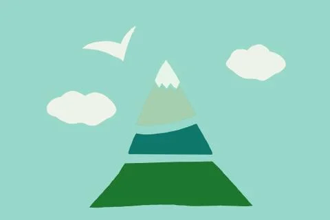 Mountain on blue background Stock Illustration