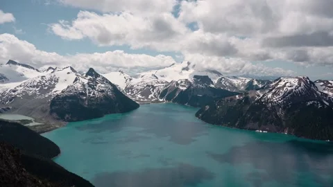 Mountain Blue Lake Beautiful Clouds Time Lapse Stockbeeldmateriaal 277669983