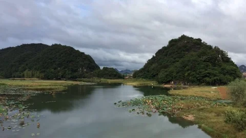 Mountain blue sky and clouds Stock Footage 82117790