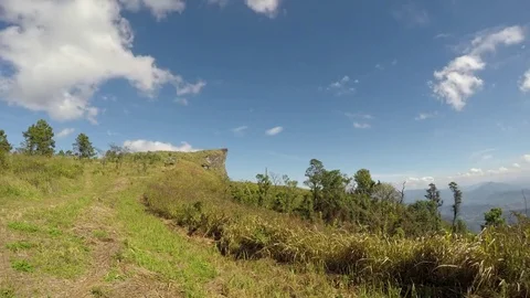 Mountain with blue sky Stock Footage 81891306