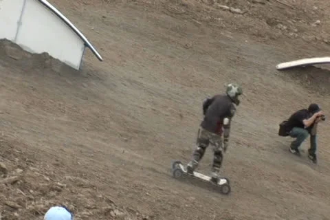 Mountain Boarder Grinds Rail Video stock 27130323