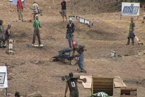 Mountain Boarder Spin Trick Video stock 27130371