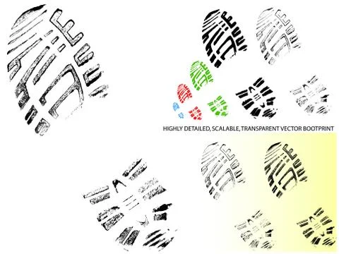 Mountain BootPrint - Highly detailed vector of a bootprint Stock Illustration
