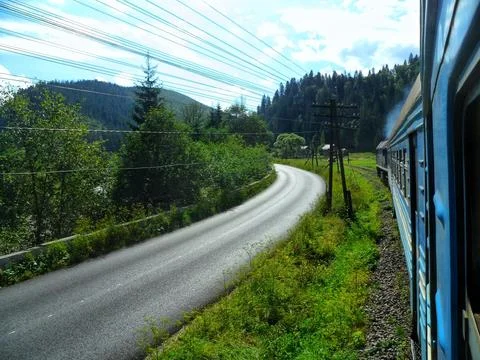 Mountain Bound Train Journey Stock Photos
