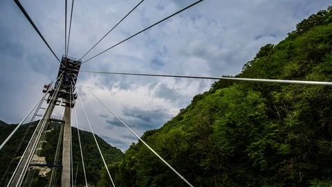 Mountain bridge construction timelapse 動画素材 83302206