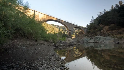 Mountain Bridge Time lapse Stock Footage 90526124