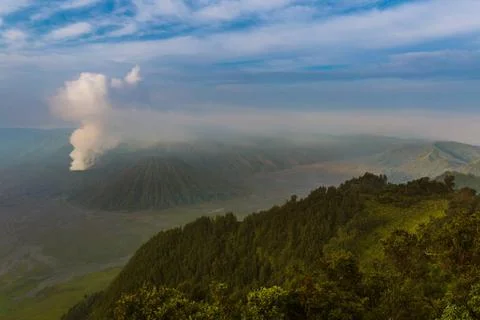 Mountain Bromo volcano - island Java Indonesia Mountain Bromo volcano on i... Stock Photos
