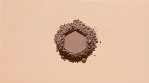 Mountain of brown powder with hexagonal engraving Stock Footage 340003042
