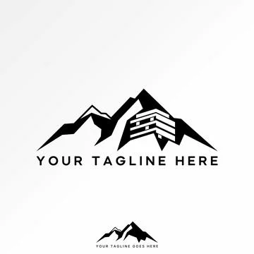 Mountain with building structure panoramic landmark tourism holiday highway Ilustración de archivo